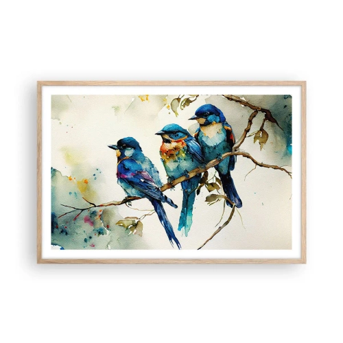 Een poster in een licht eiken lijst - Is hij boos geworden? - 91x61 cm