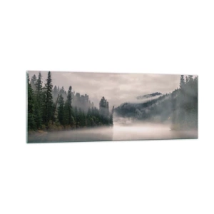 Schilderen op glas - In reflectie, in de mist - 140x50 cm