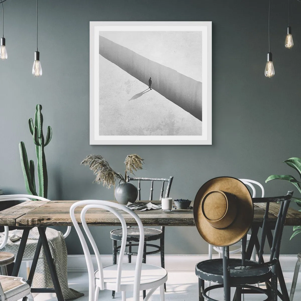 Poster in een witte lijst - Een duidelijk doel - 40x40 cm