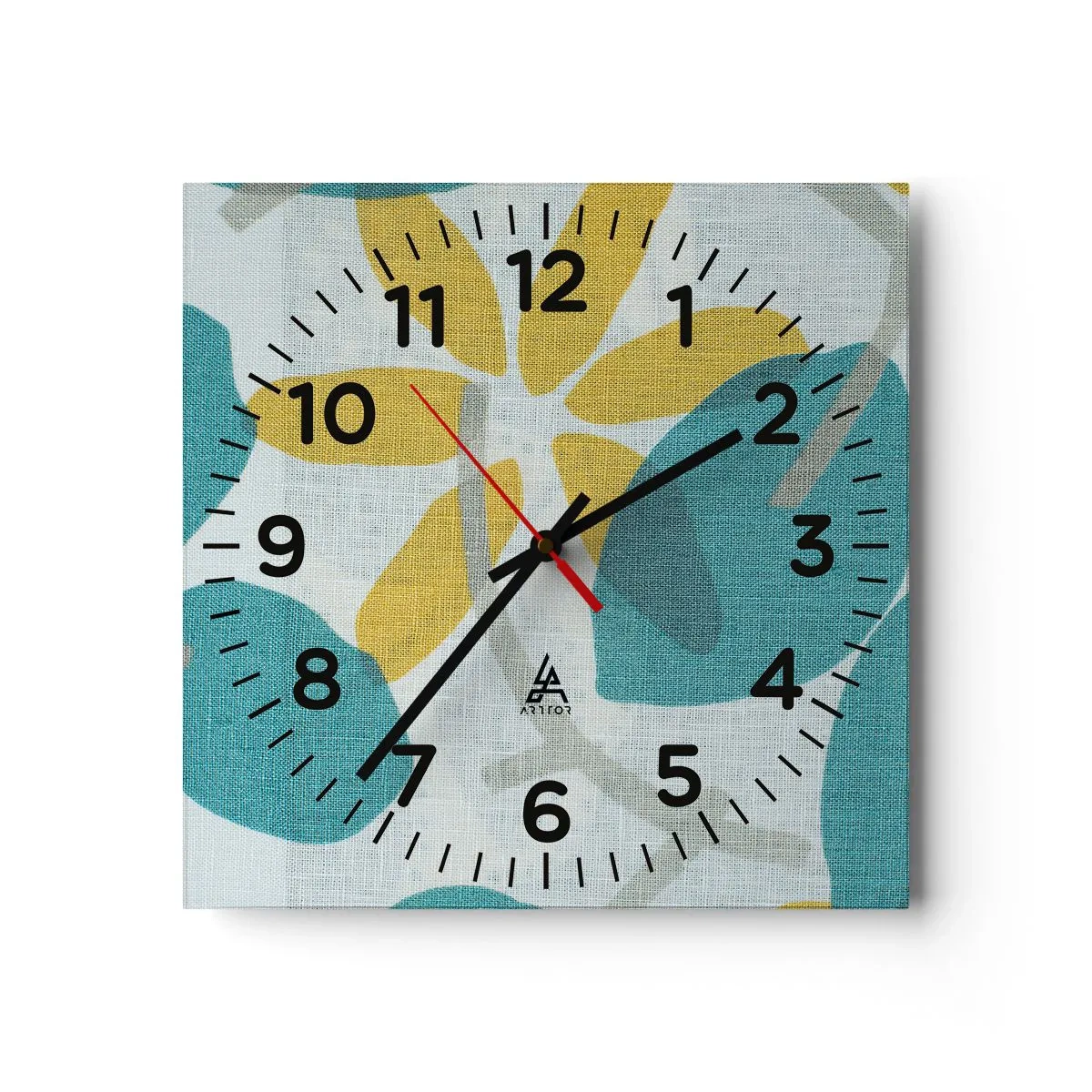 Wandklok - Klok - Tussen de azuurblauwe bladeren - 30x30 cm