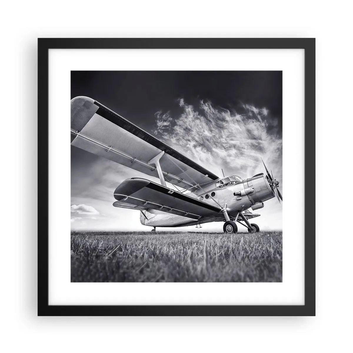 Poster in een zwarte lijst - De gevleugelde zwerver - 40x40 cm