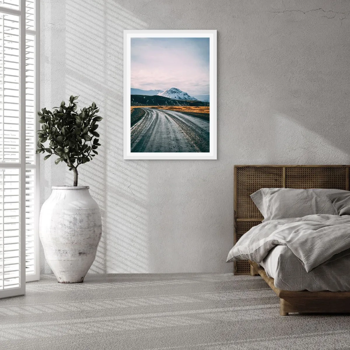 Poster in een witte lijst - In de IJslandse sfeer - 50x70 cm