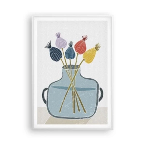 Poster in een witte lijst - Alsof hij met maanzaad heeft gezaaid - 70x100 cm