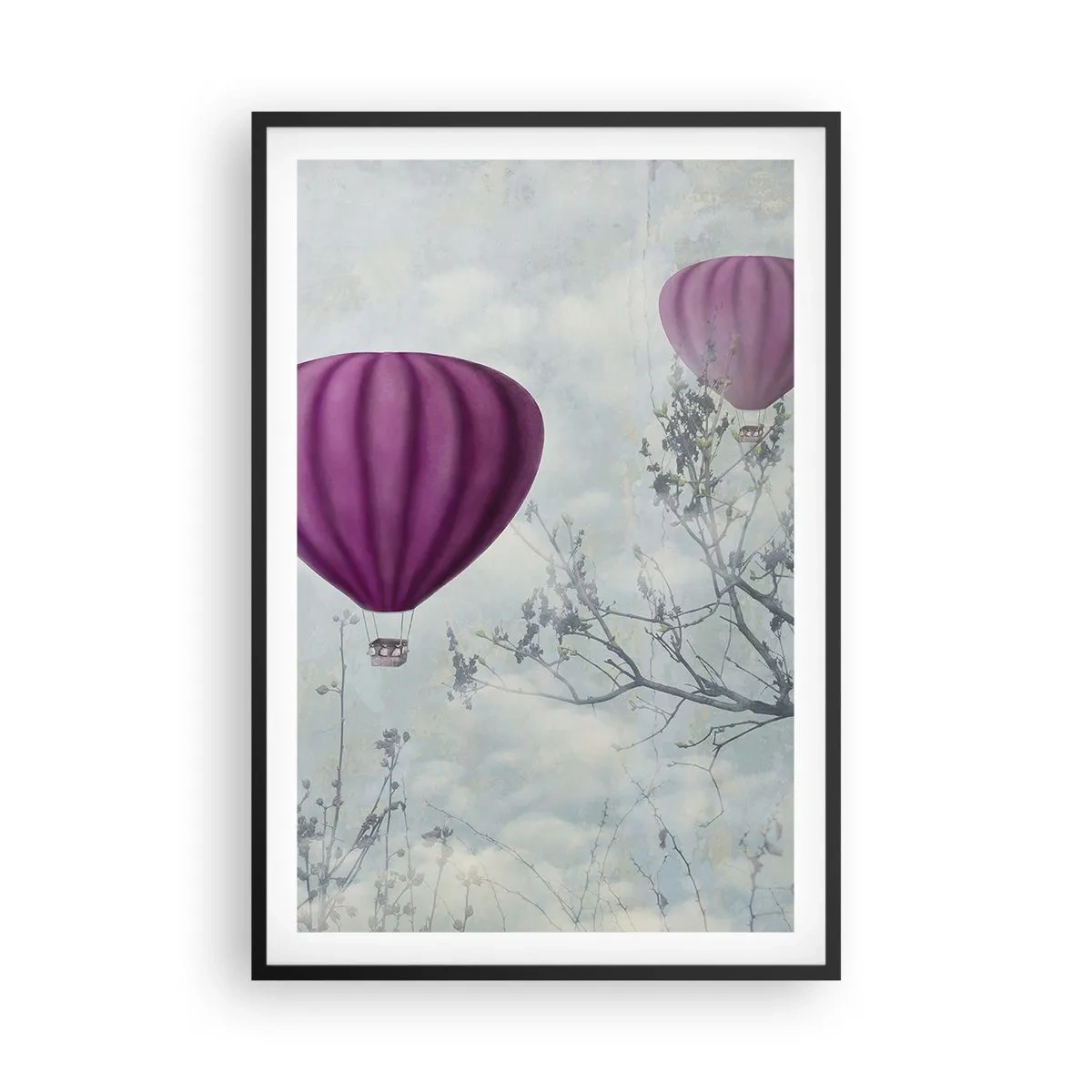 Poster in een zwarte lijst - Als schepen in de lucht - 61x91 cm