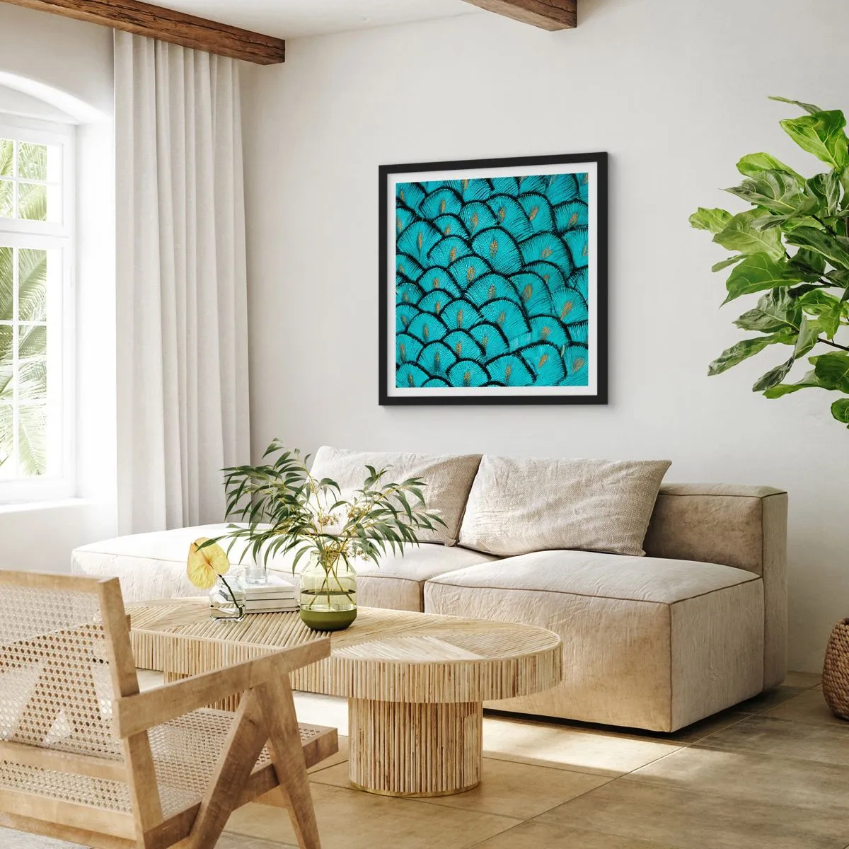 Poster in een zwarte lijst - Het grote verengala - 30x30 cm