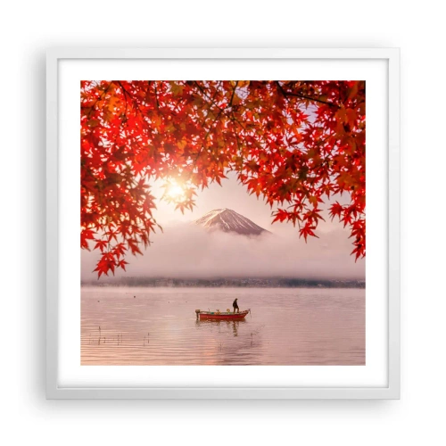 Poster in een witte lijst - In het Japanse klimaat - 50x50 cm