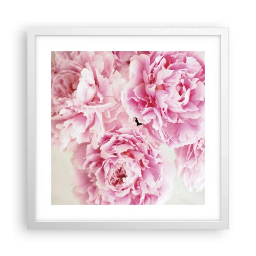 Poster in een witte lijst - In roze glamour - 40x40 cm