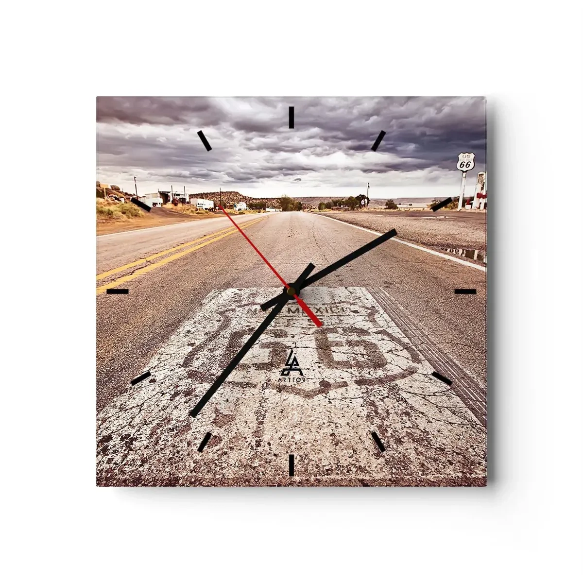 Wandklok - Klok - Mother Road - een Amerikaanse legende - 30x30 cm