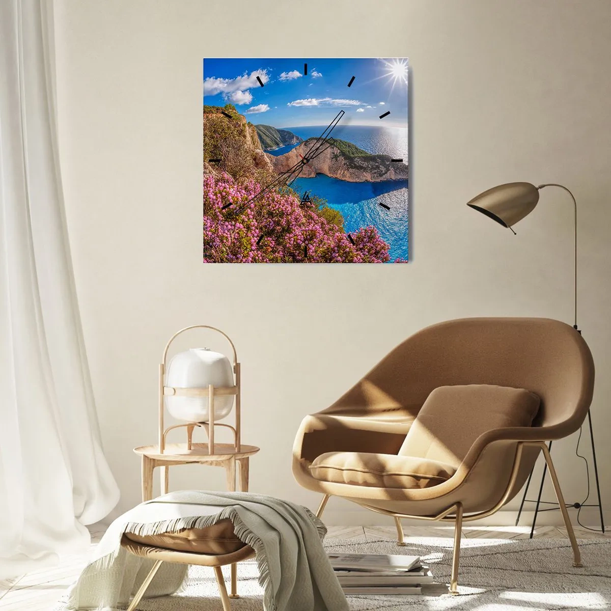 Wandklok - Klok - Mijn geweldige Griekse vakantie - 40x40 cm