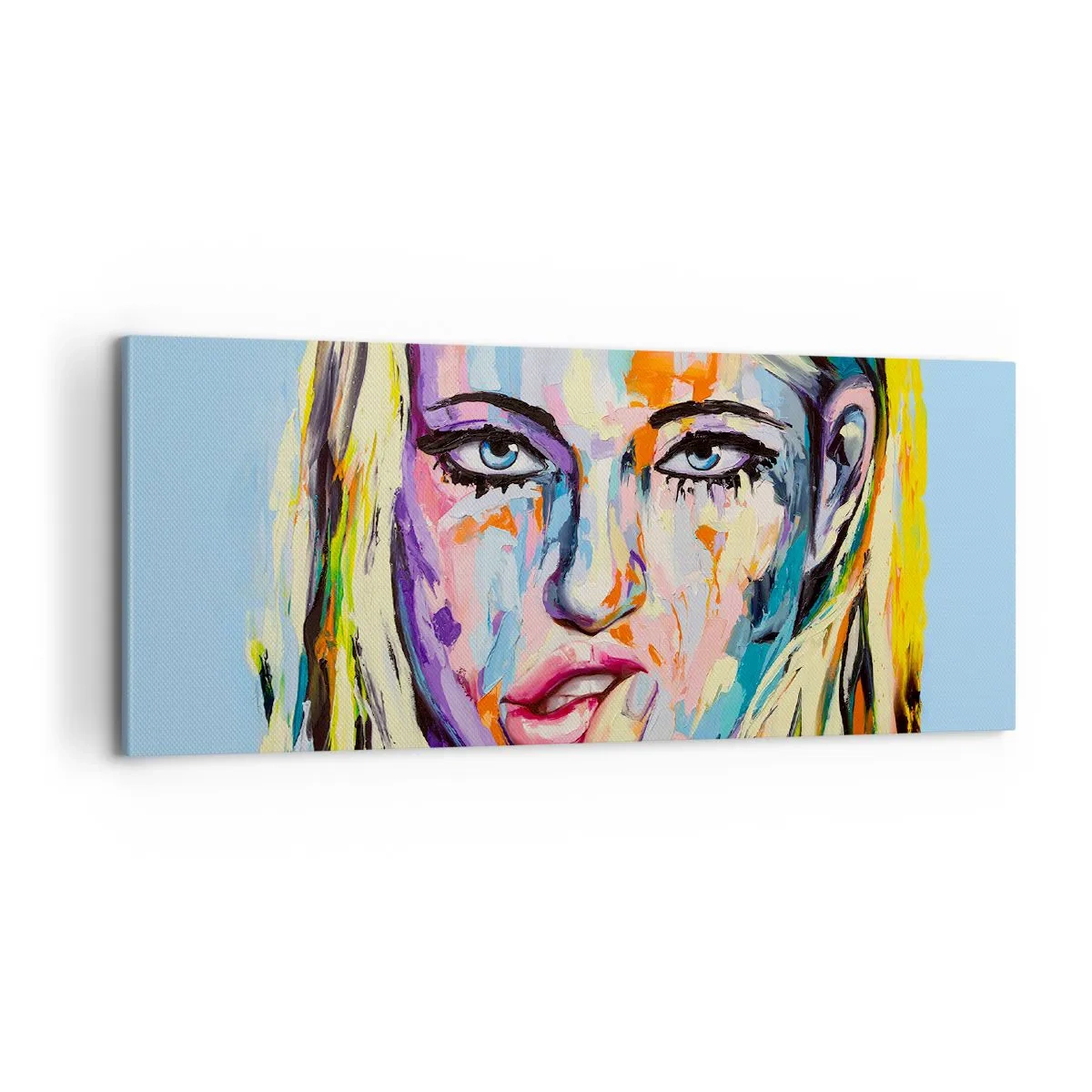 Schilderen op canvas - Kijk haar recht in de ogen - 100x40 cm