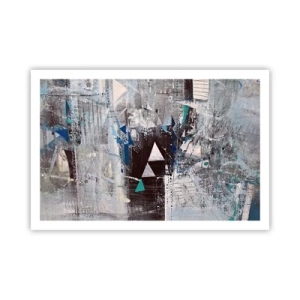 Poster - Overschrijvende volgorde van driehoeken - 91x61 cm