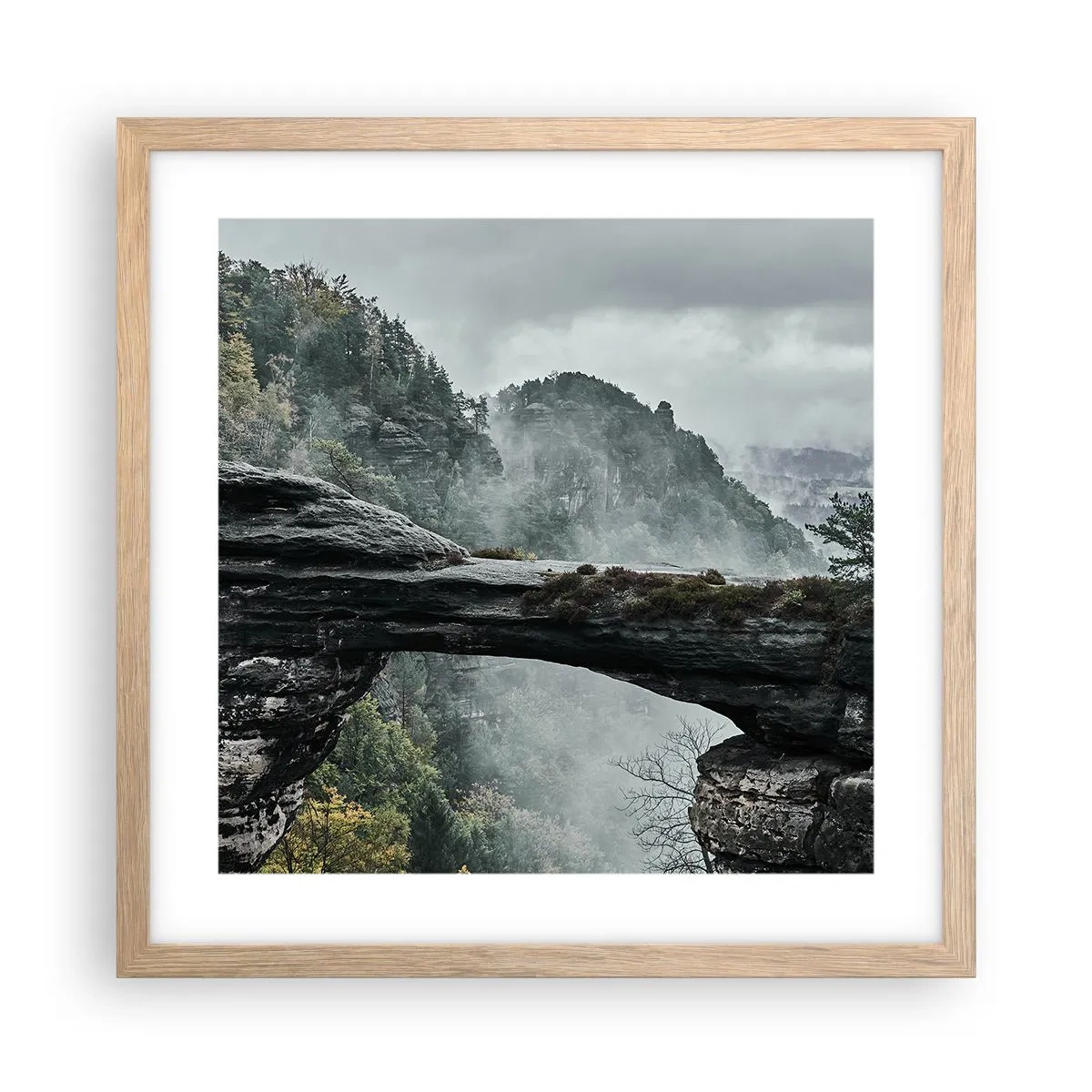 Een poster in een licht eiken lijst - Het avontuur gaat beginnen - 40x40 cm