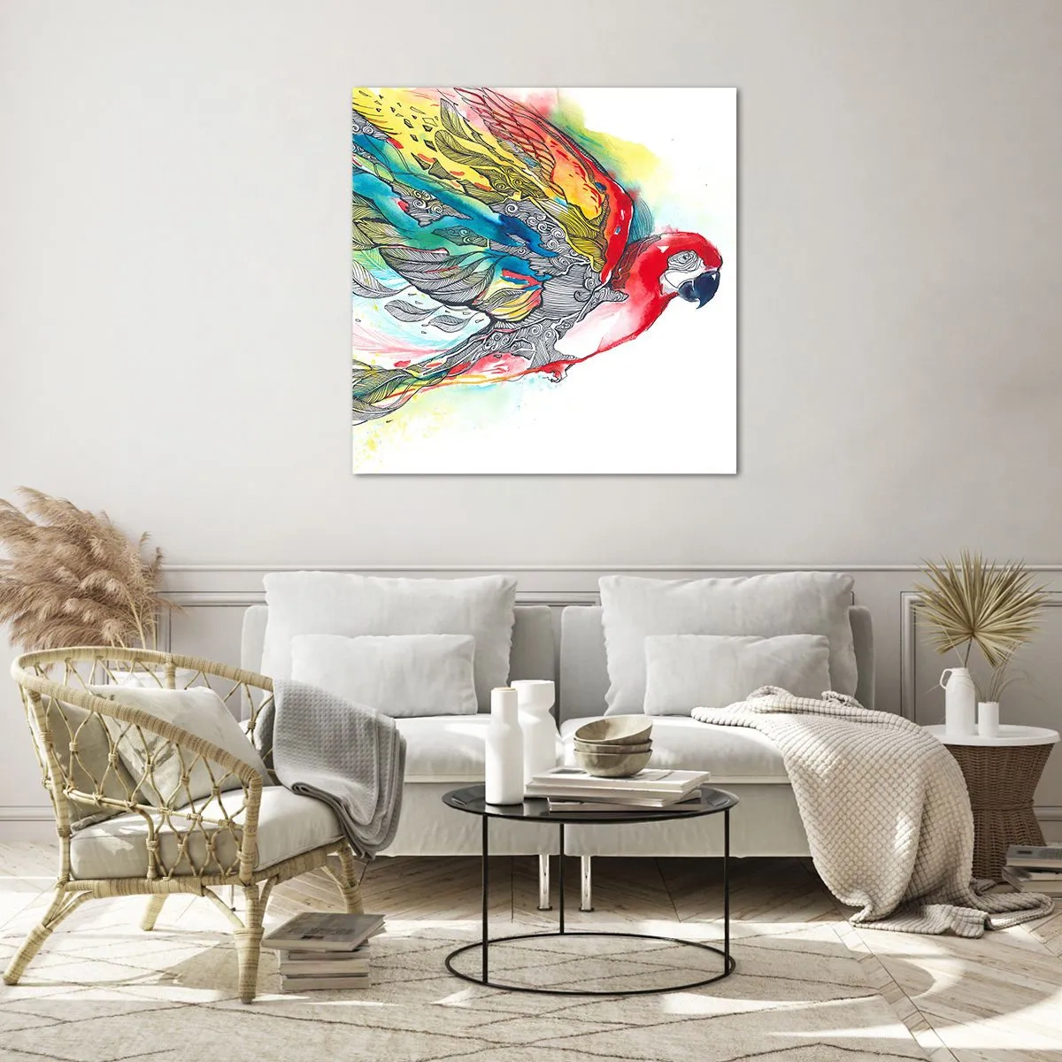 Schilderen op glas - Leef kleurrijk - 70x70 cm