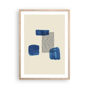Een poster in een licht eiken lijst - Een abstract kwartet - 50x70 cm