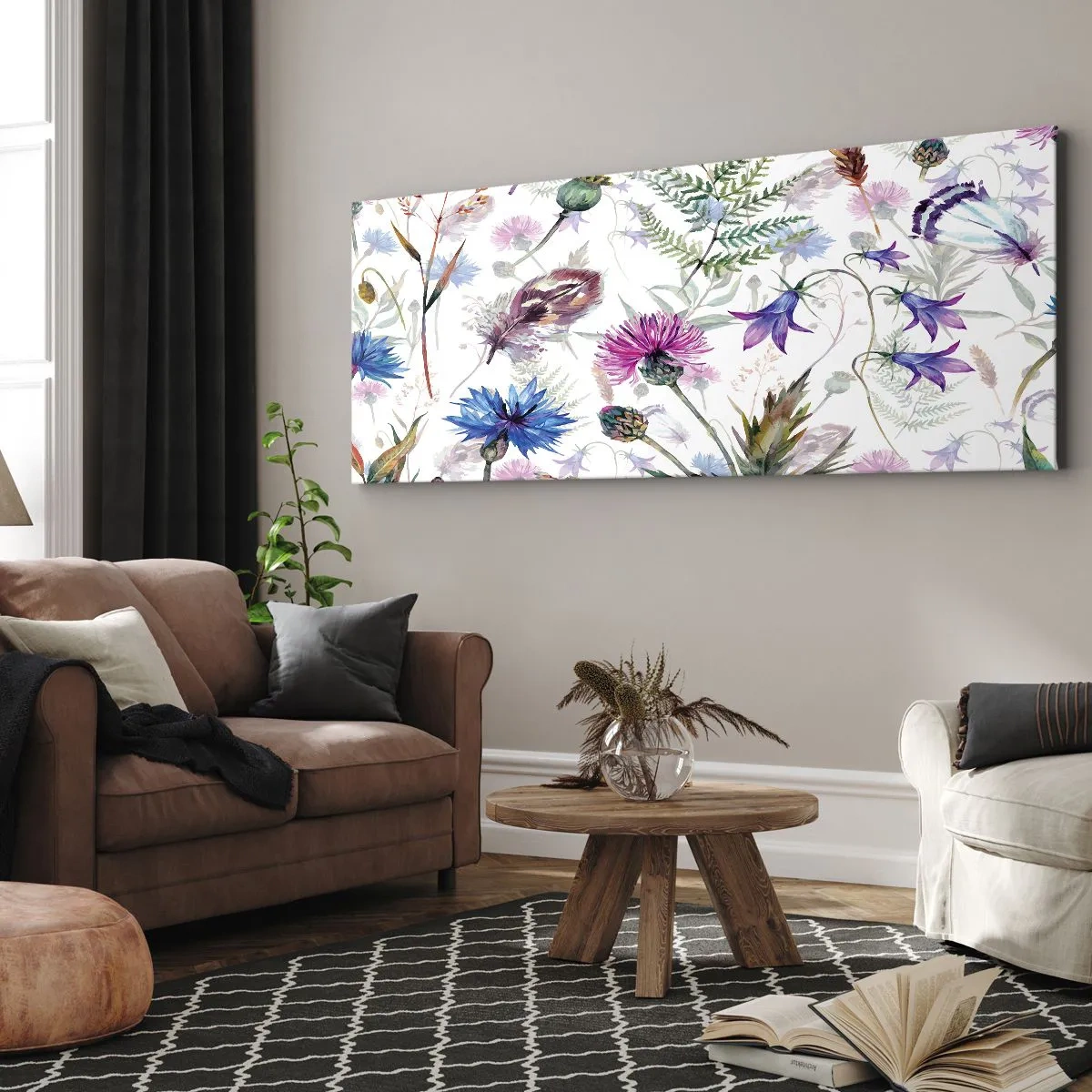 Schilderen op canvas - Pools herbarium - 90x30 cm