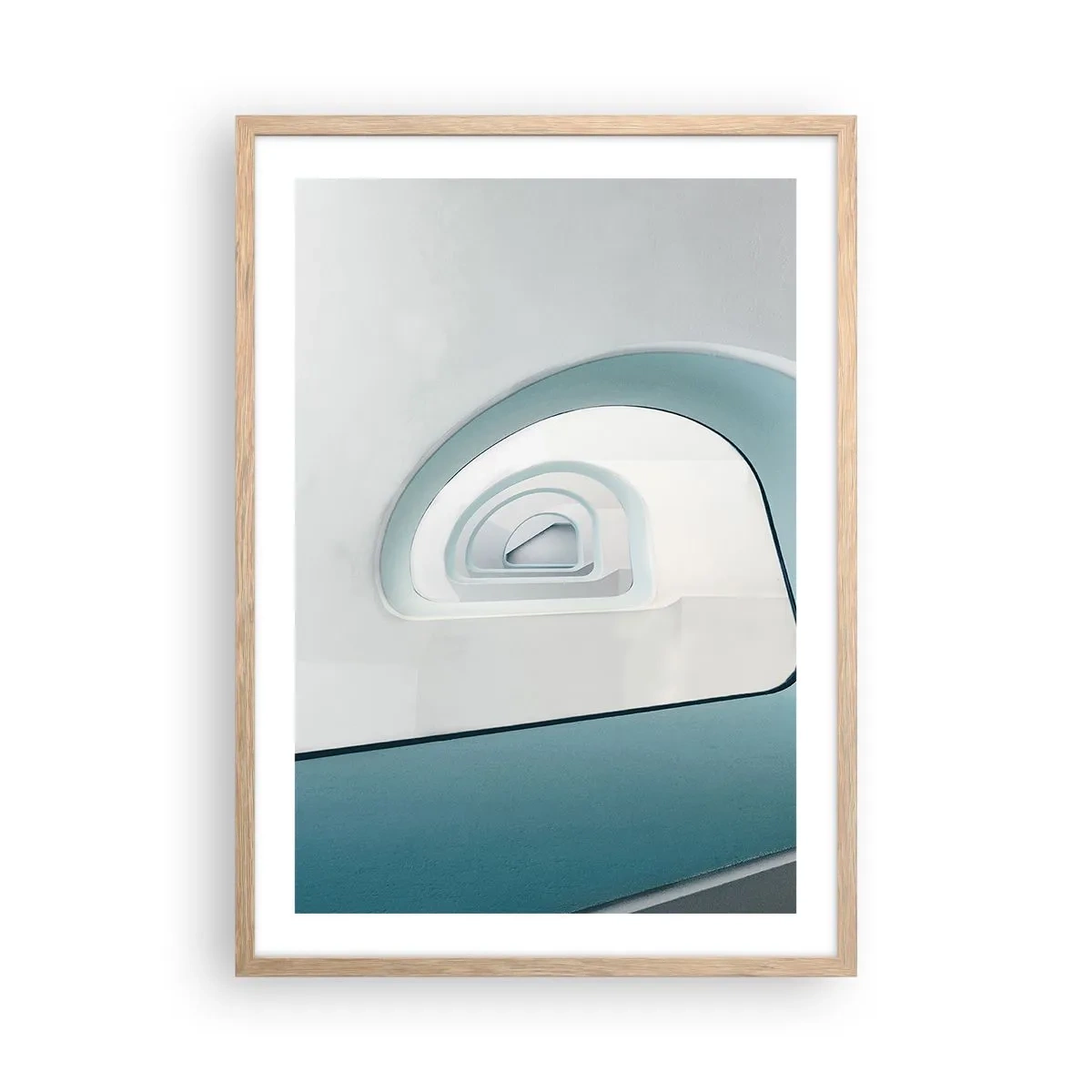 Een poster in een licht eiken lijst - Naar de bodem van de blauwe - 50x70 cm