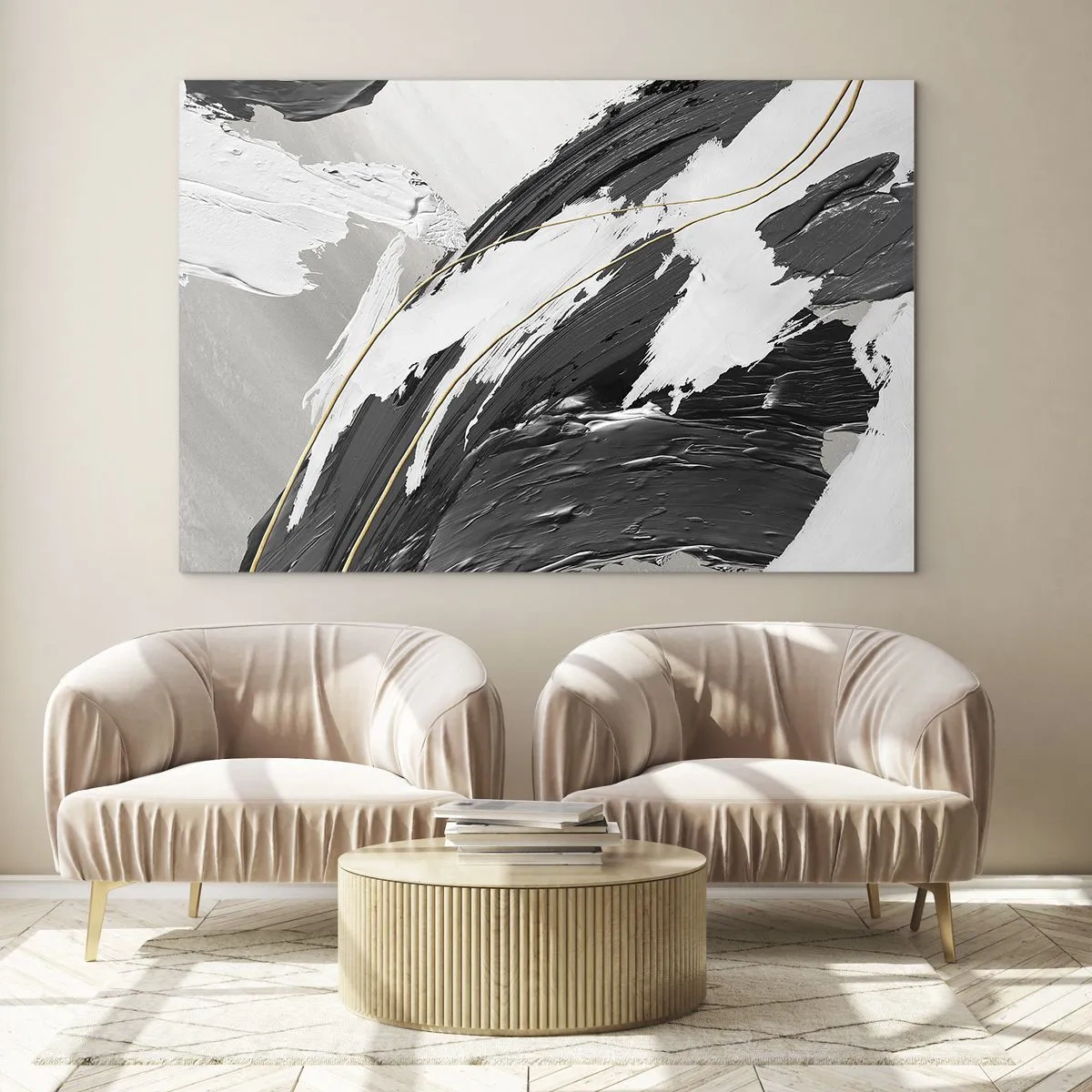 Schilderen op glas - Abstractie op grote schaal - 120x80 cm