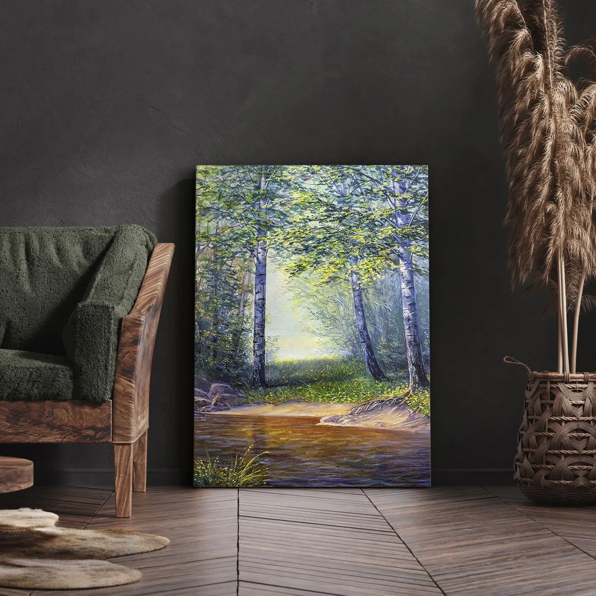 Schilderen op canvas - Idyllisch landschap - 45x80 cm