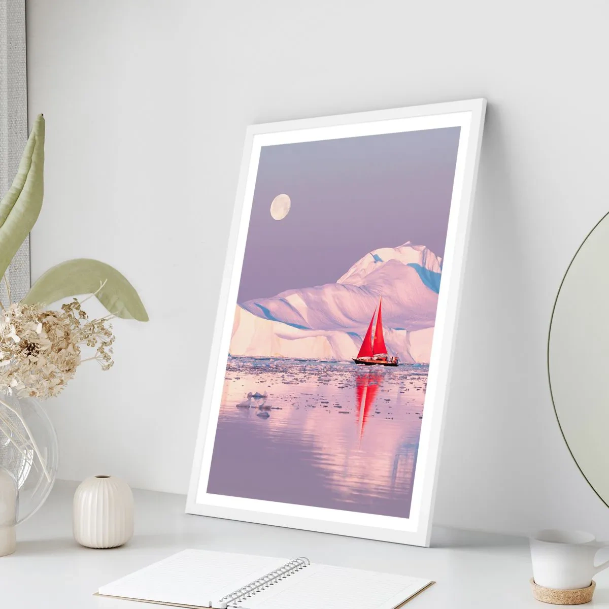 Poster in een witte lijst - De hitte van het zeil, de kilte van het ijs - 30x40 cm