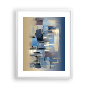 Poster in een witte lijst - Blauwe constructie - 40x50 cm