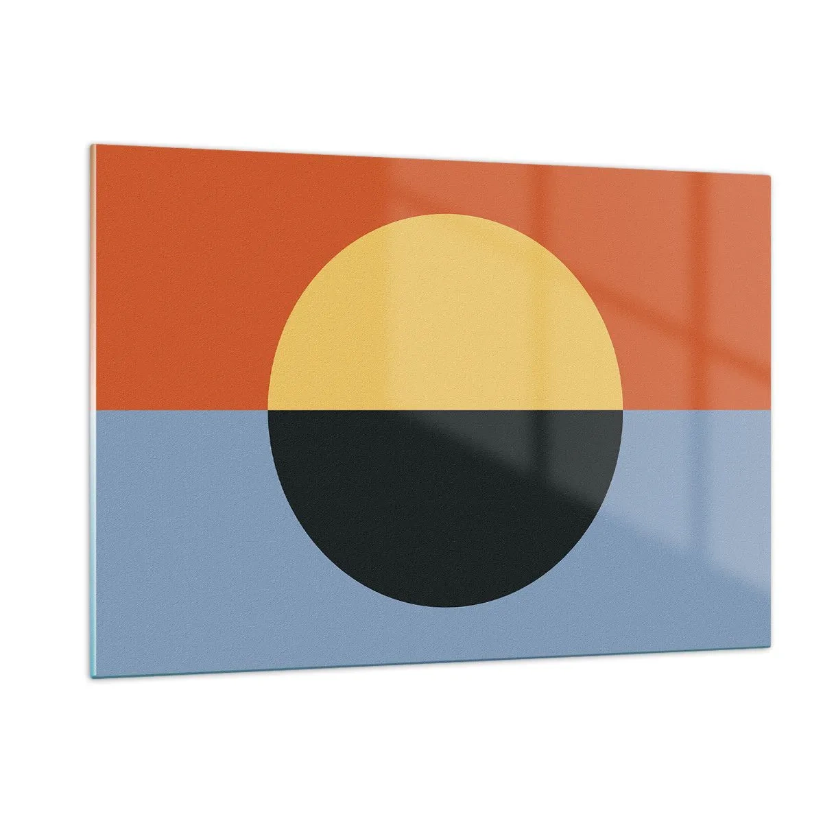 Schilderen op glas - Een compositie van warmte en koelte - 120x80 cm