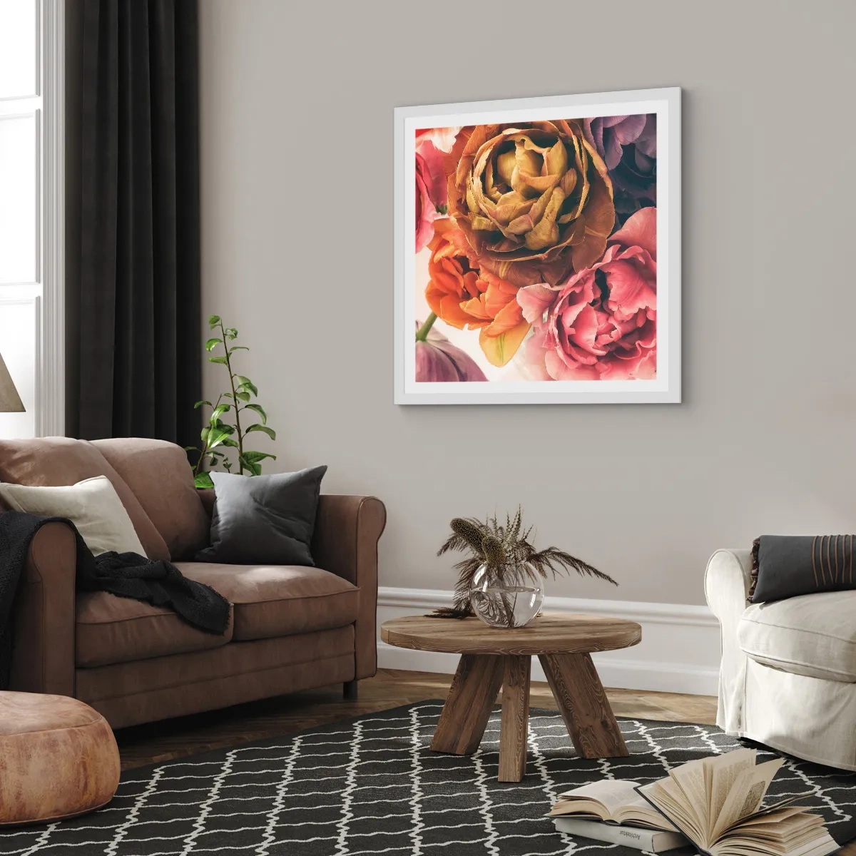 Poster in een witte lijst - Een viering van het leven - 60x60 cm