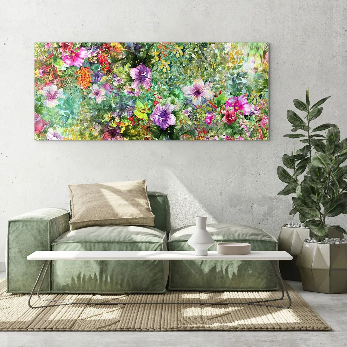 Schilderen op glas - In bloemen voor verderf - 100x40 cm