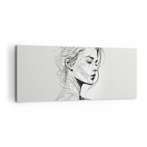 Schilderen op canvas - Portret in gedachten - 100x40 cm