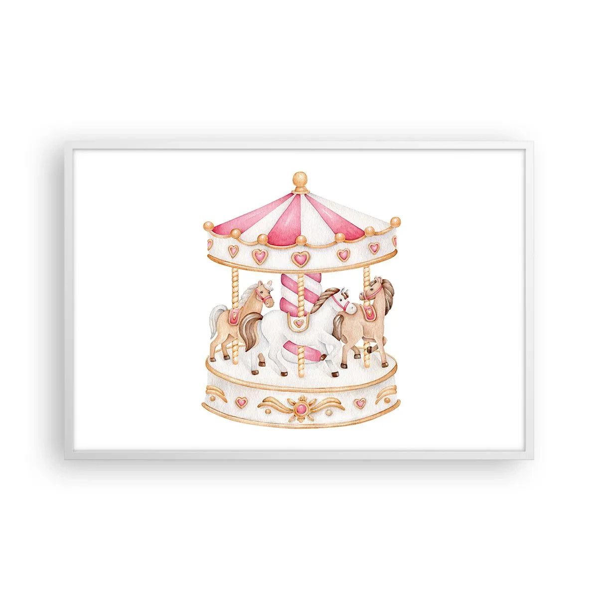 Poster in een witte lijst - De zoete kinderwereld - 91x61 cm