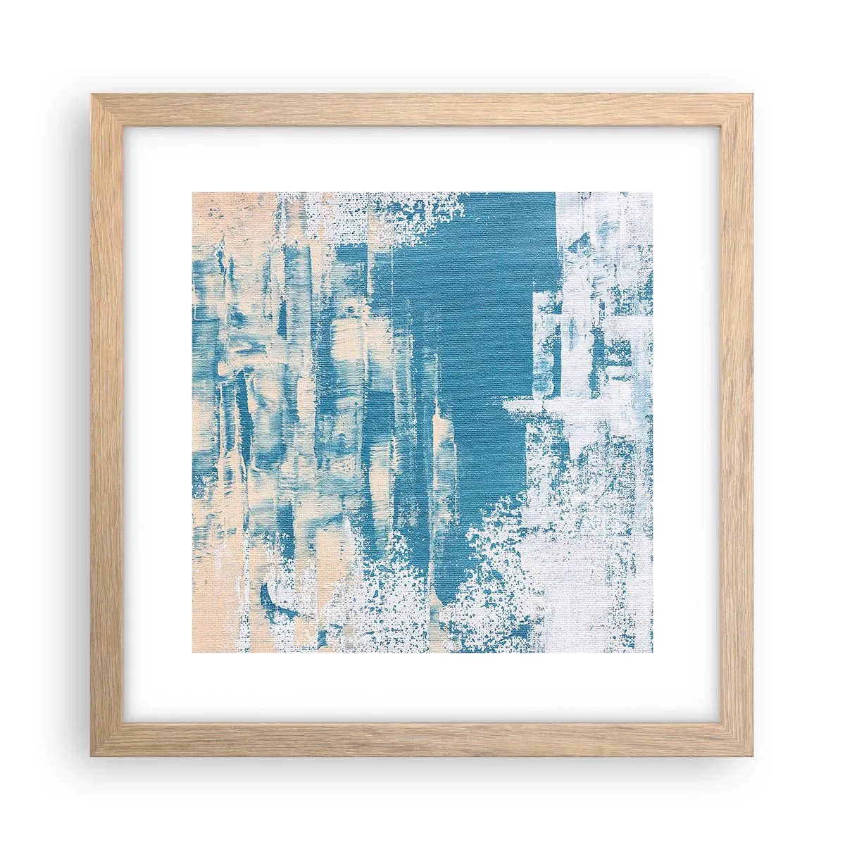 Een poster in een licht eiken lijst - Door een ijspegel - 30x30 cm