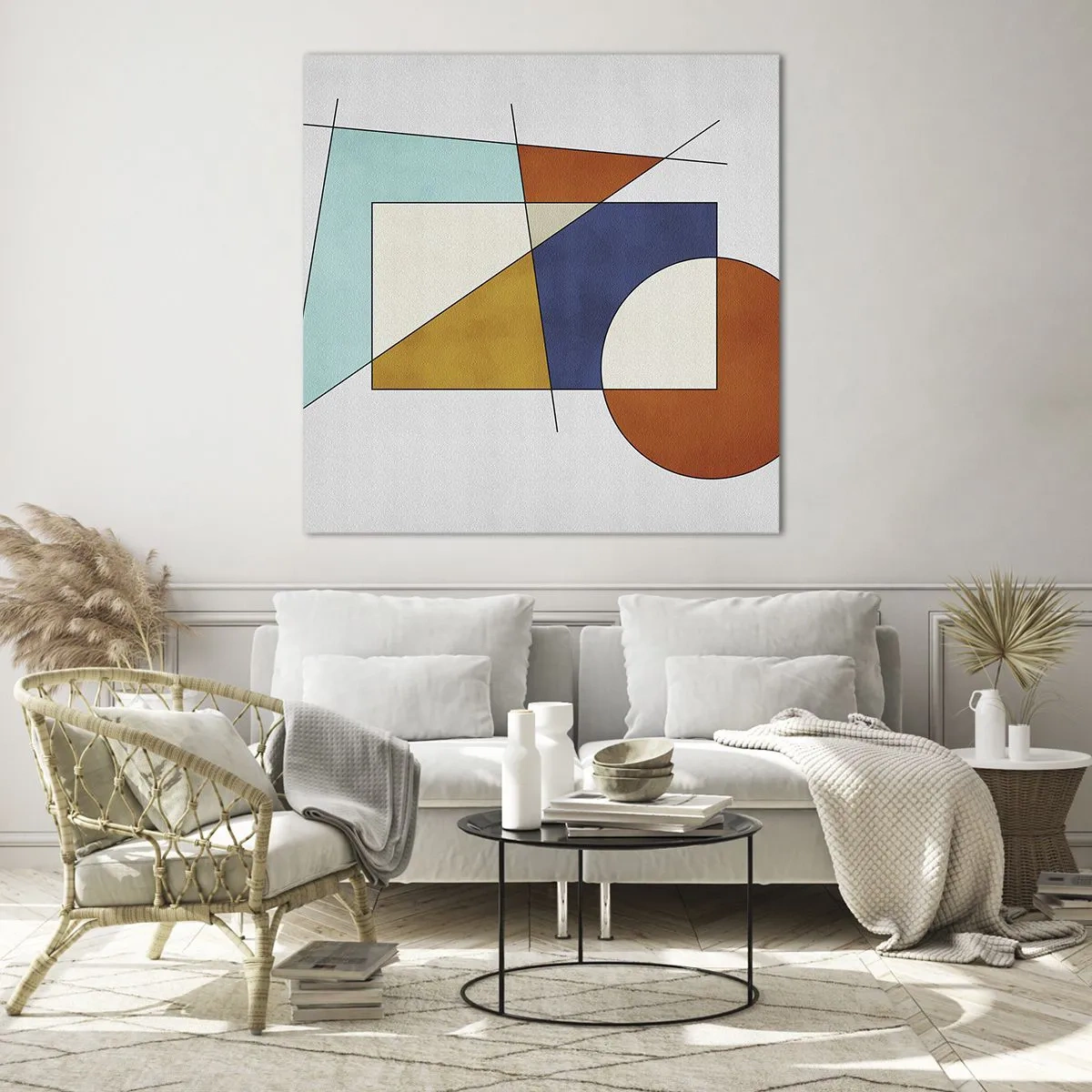 Schilderen op glas - Abstractie: modernistisch plezier - 60x60 cm