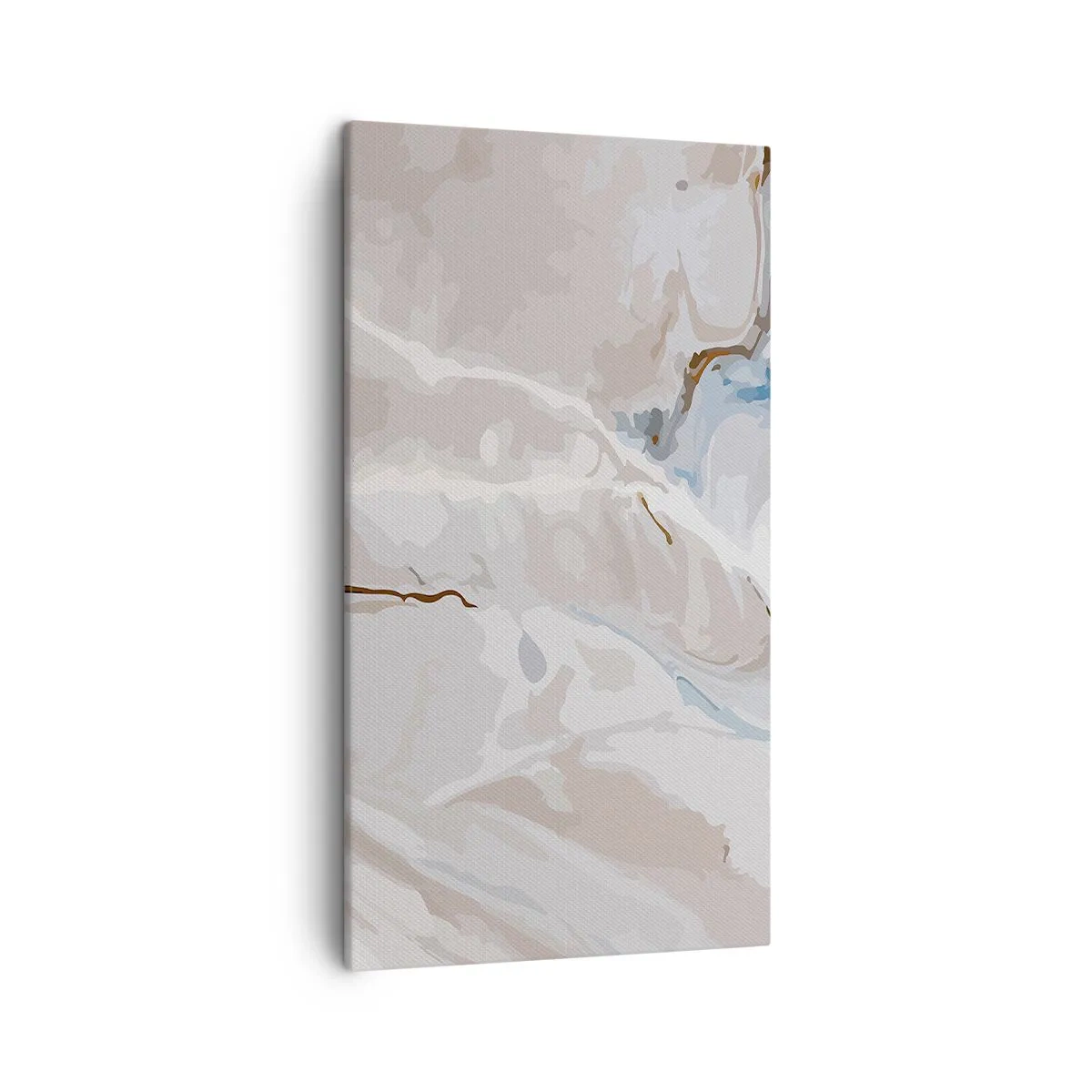 Schilderen op canvas - Blauw kronkelt onder het wit - 45x80 cm
