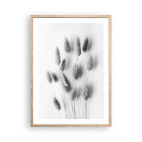 Een poster in een licht eiken lijst - Haar luchtigheid gras - 50x70 cm