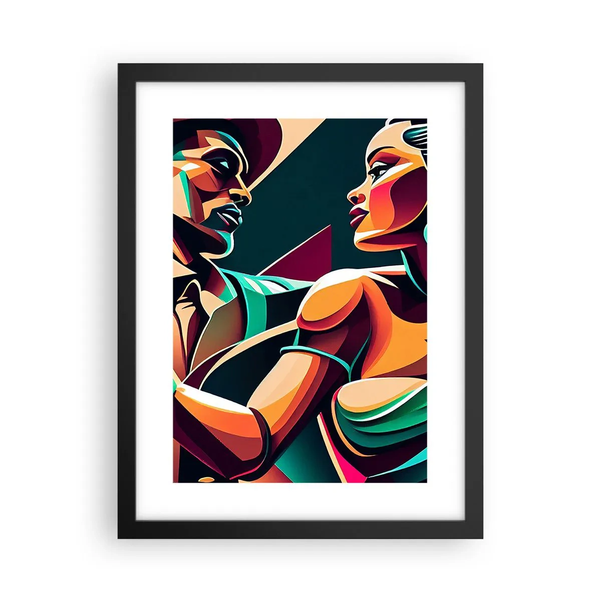 Poster in een zwarte lijst - In het ritme van het hart - 30x40 cm