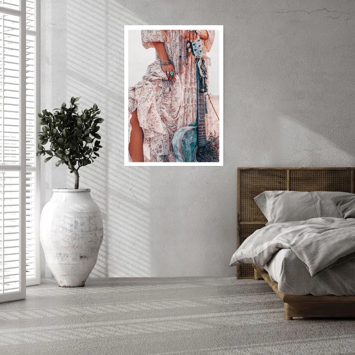 Poster - Kinderen bloemen onderweg - 61x91 cm