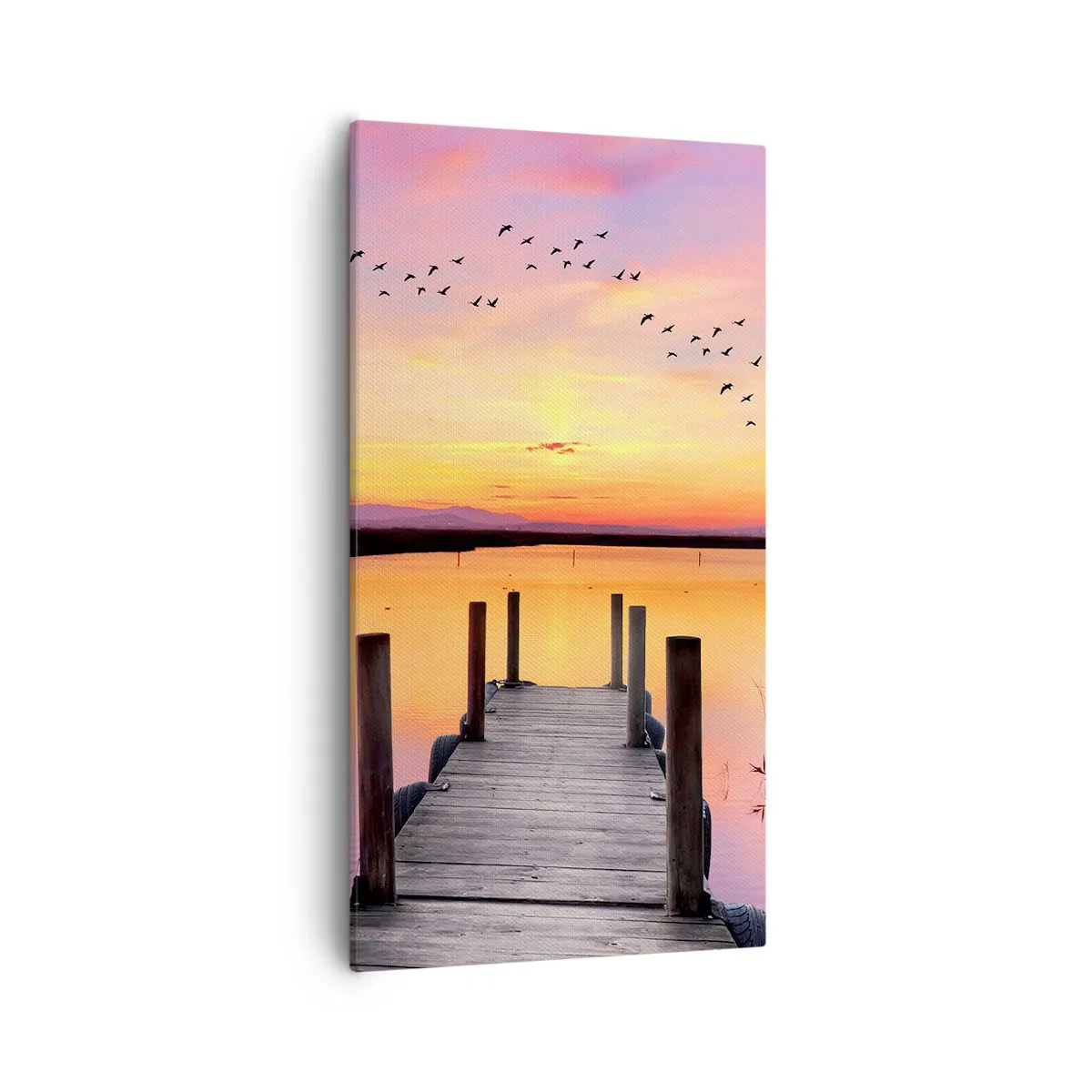 Schilderen op canvas - Violet stille dageraad - 55x100 cm