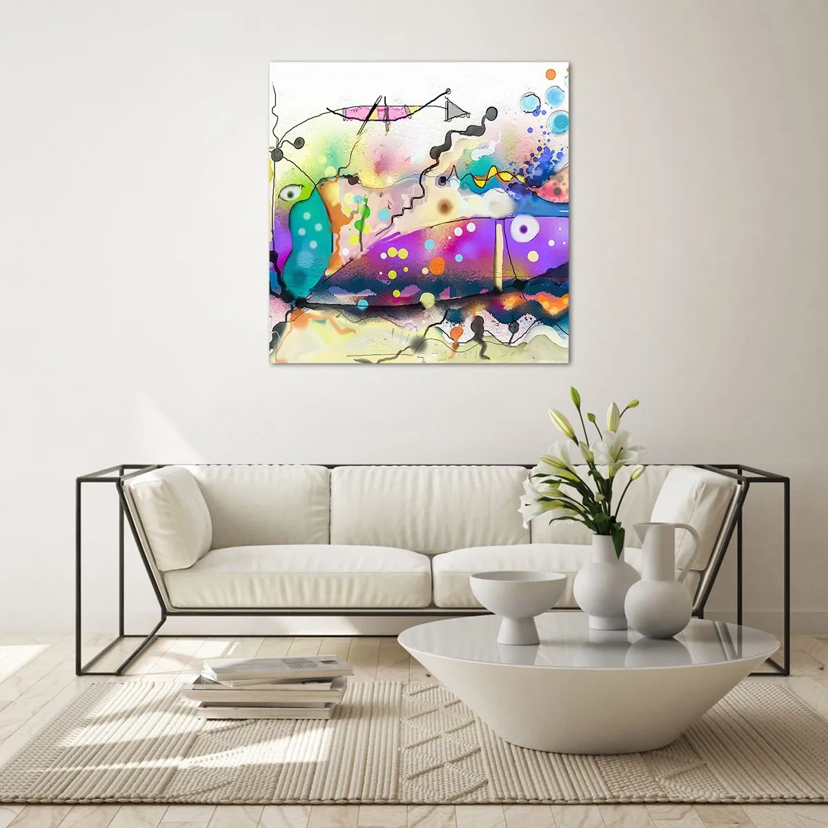 Schilderen op glas - Geen woorden! - 60x60 cm