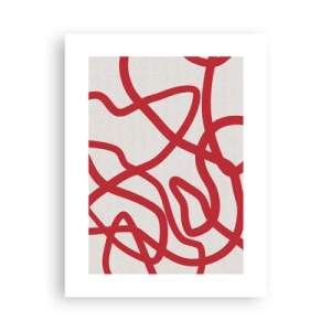 Poster - Rood op wit - 30x40 cm