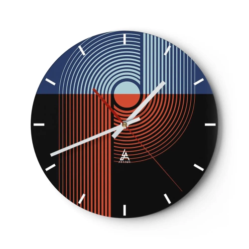 Wandklok - Klok - In een geometrische omhelzing - 40x40 cm