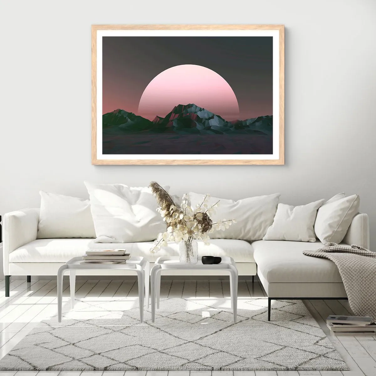 Een poster in een licht eiken lijst - In een naburig sterrenstelsel - 91x61 cm