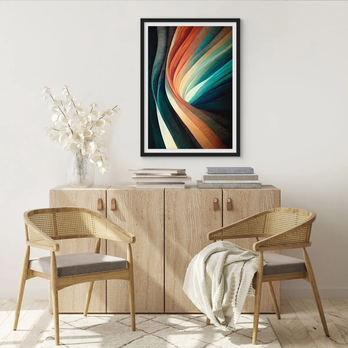 Poster in een zwarte lijst - Geweven uit kleuren - 70x100 cm