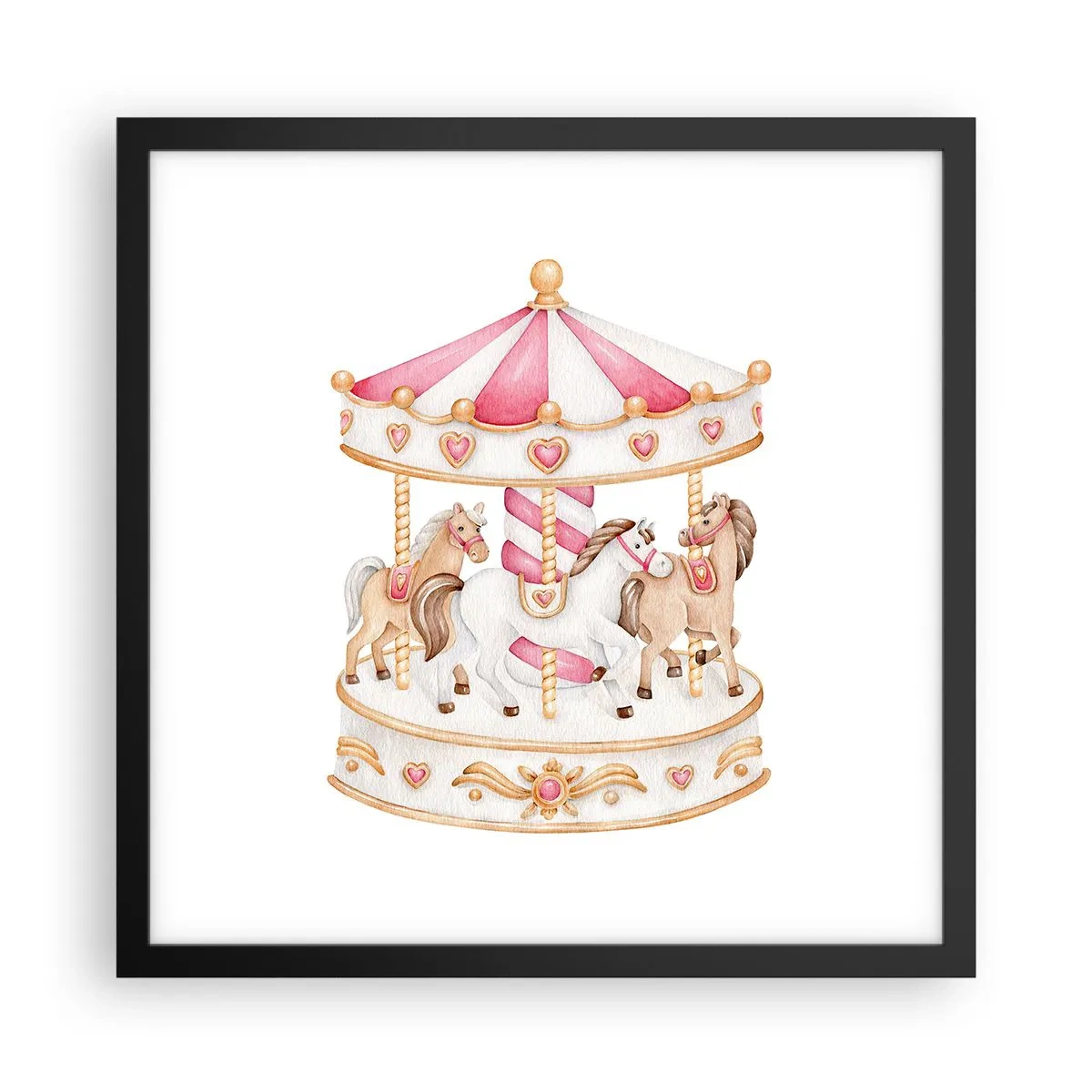 Poster in een zwarte lijst - De zoete kinderwereld - 40x40 cm