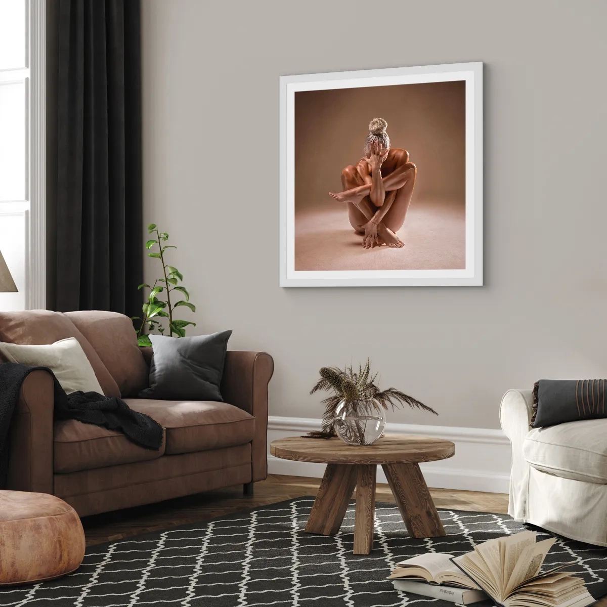 Poster in een witte lijst - De eenheid van lichaam en geest - 40x40 cm