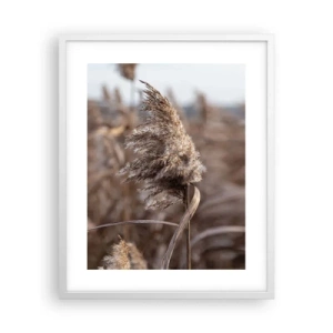 Poster in een witte lijst - Tijd om met de wind mee te gaan - 40x50 cm