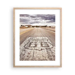 Een poster in een licht eiken lijst - Mother Road - een Amerikaanse legende - 40x50 cm