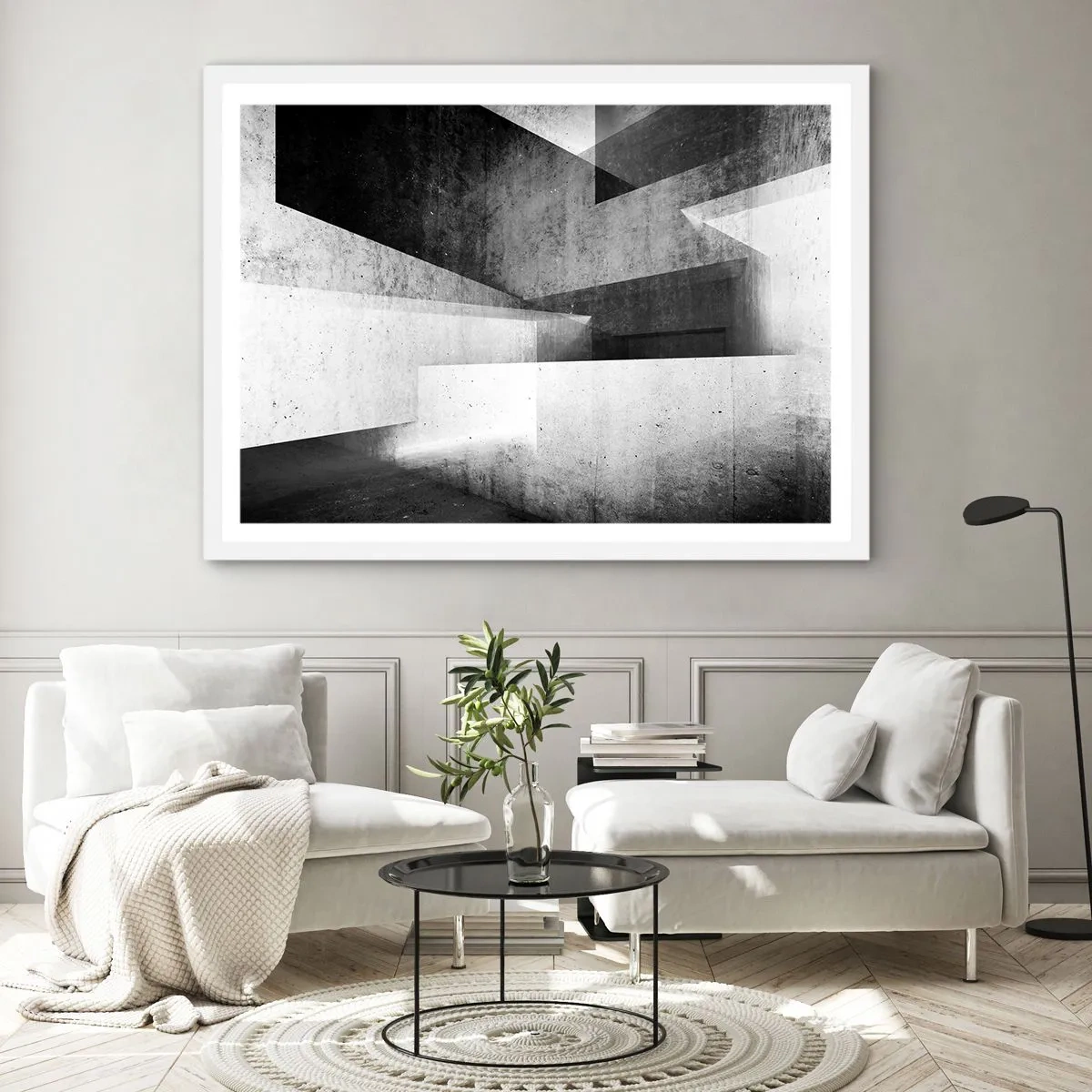 Poster in een witte lijst - De structuur van de ruimte - 40x30 cm