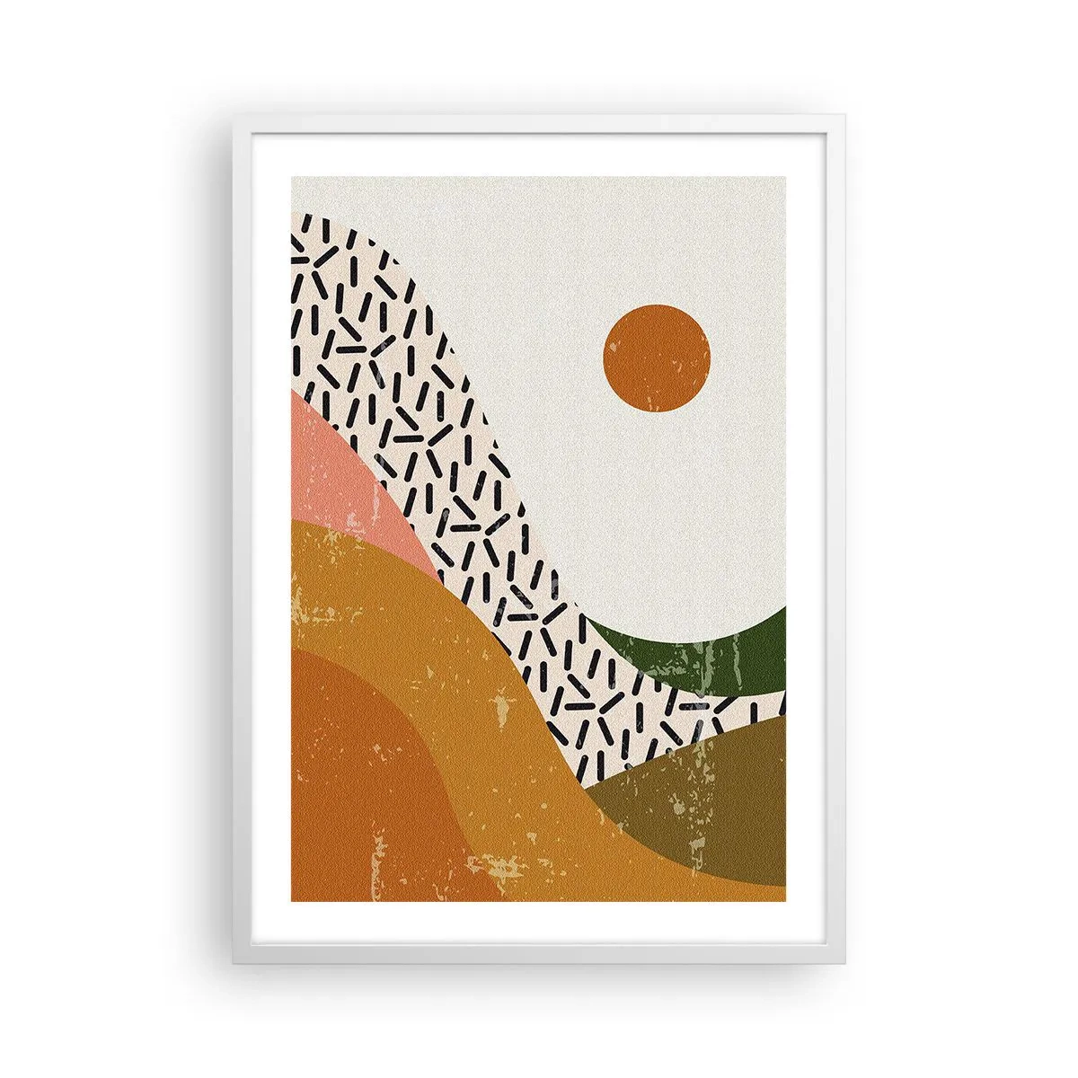 Poster in een witte lijst - Zonne-abstractie - 50x70 cm