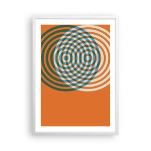 Poster in een witte lijst - Abstracte circulaire variatie - 50x70 cm