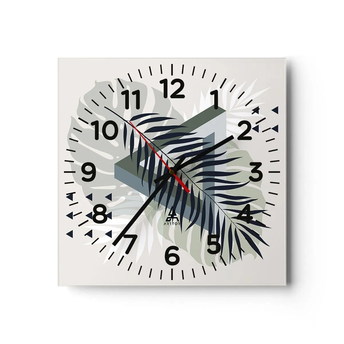 Wandklok - Klok - Natuur en geometrie - twee orden? - 40x40 cm