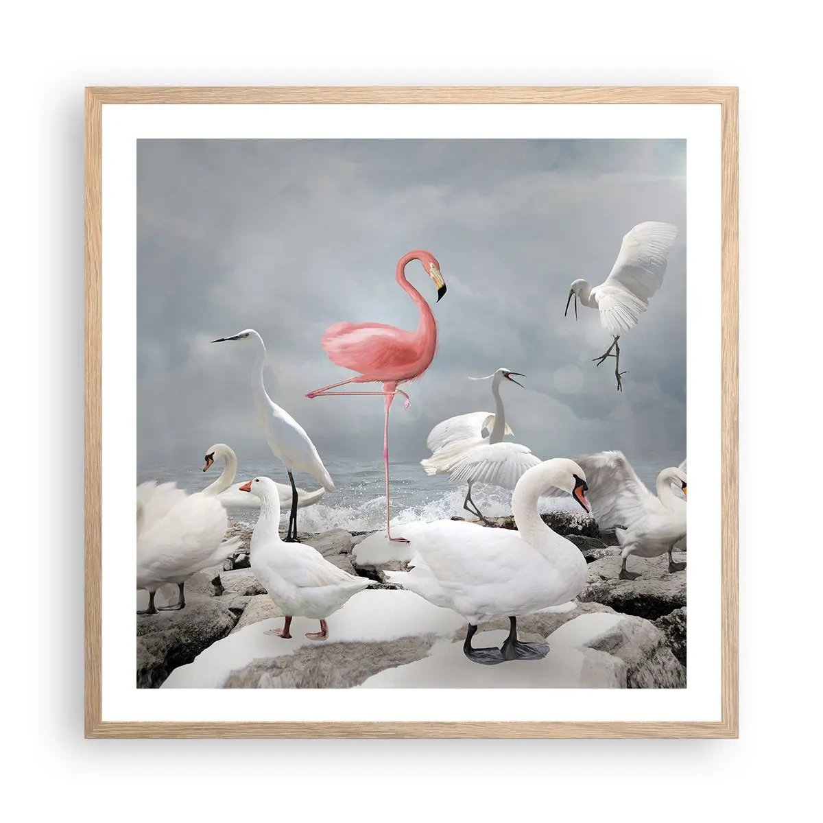 Een poster in een licht eiken lijst - Hoe ben ik hier terecht gekomen? - 60x60 cm